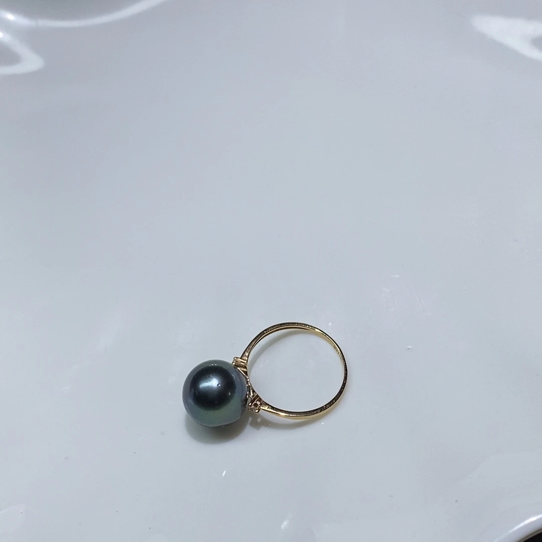 海水珍珠戒圈18K金镶嵌