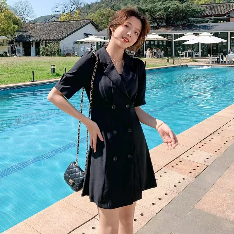 小个子法式小众设计感流行小黑裙气质女神范赫本风