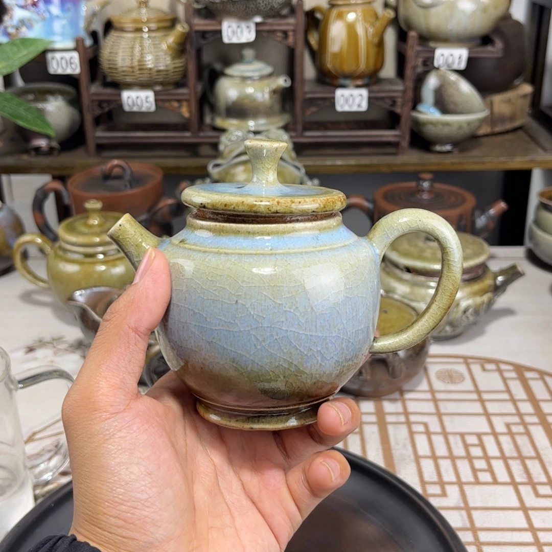 220cc微瑕柴烧匏尊壶，古法传承裸坯柴烧