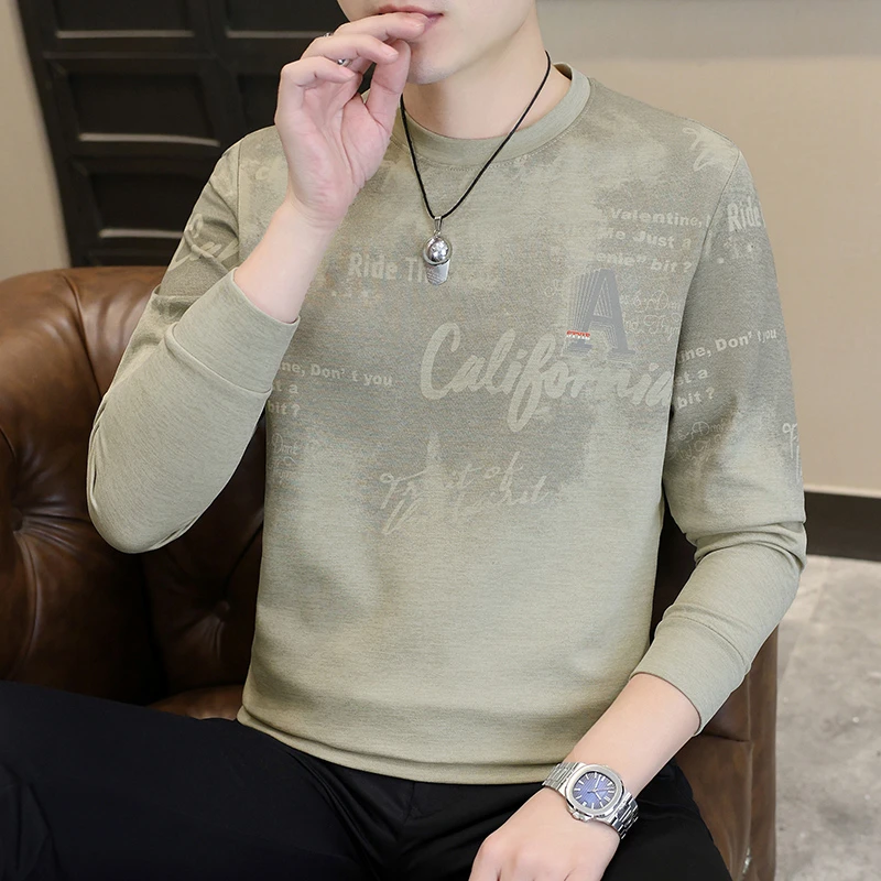 卫衣男款秋冬季设计感潮牌帅气时髦长袖t恤男式休闲秋装打底衫男