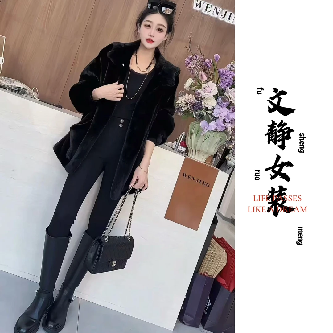 ［文静专属］冬季磨毛爆暖小黑裤女