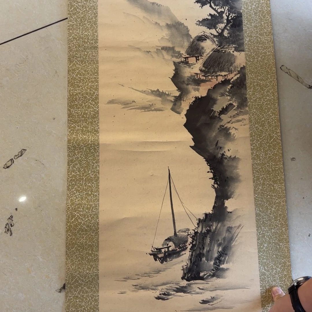 书法李*志卷轴绢本绫裱77