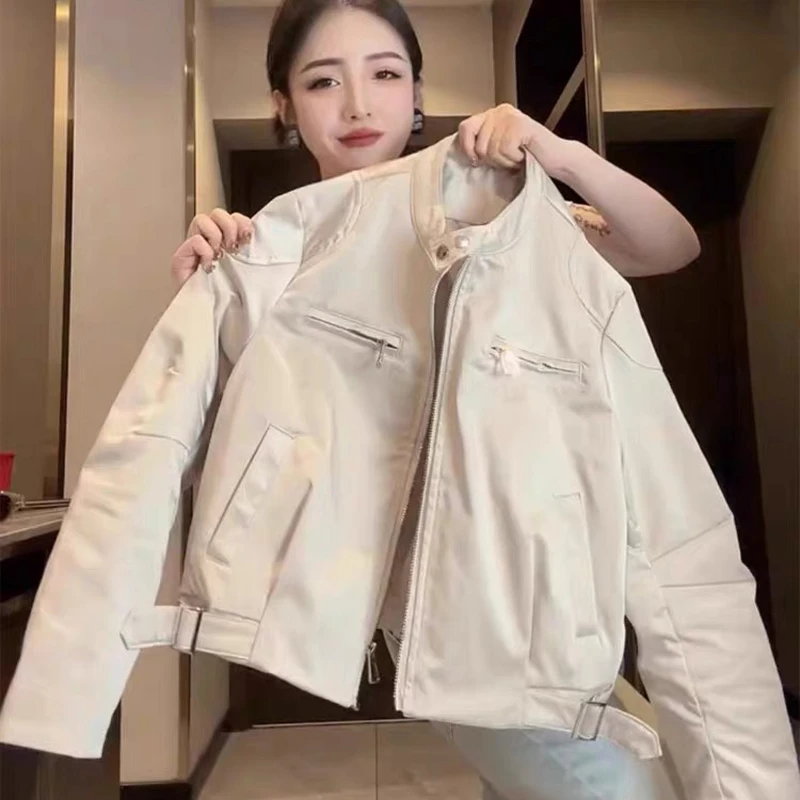 美式复古机车服夹克外套女 2025春新款短款棒球服休闲上衣 2588