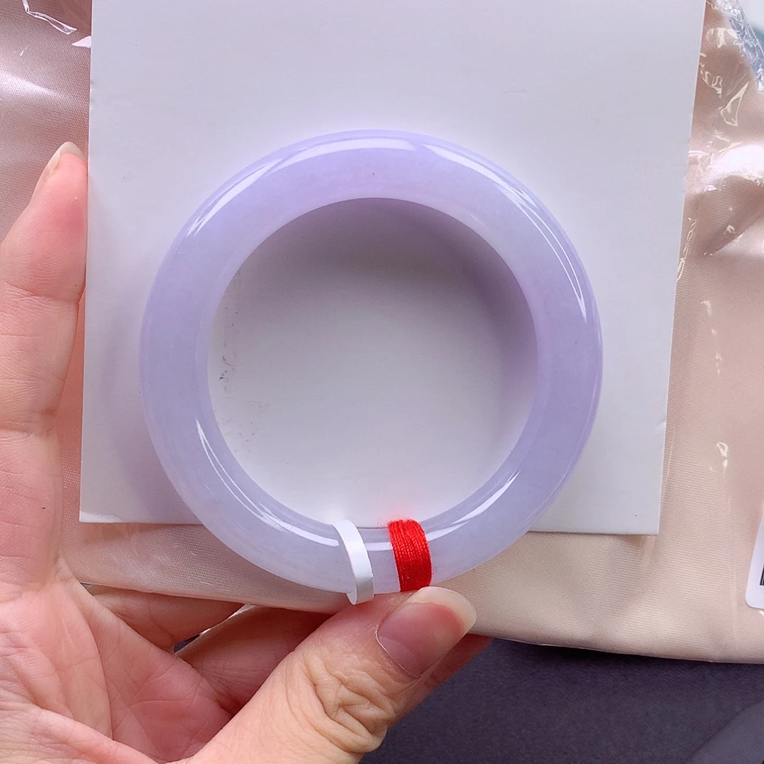 胖***奥未镶嵌手镯翡翠55.2紫罗兰圆条0155
