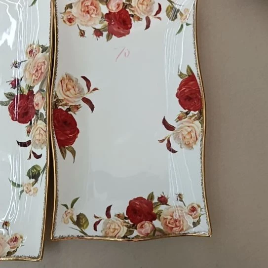 新疆西藏包邮金秋玫瑰手工拍金长28厘米宽17厘米波浪盘