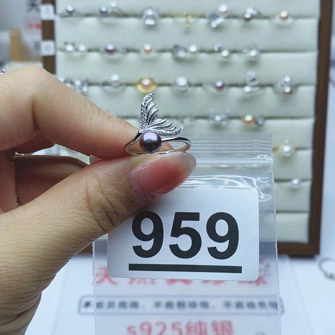 淡水珍珠戒指银S925镶嵌?****?959