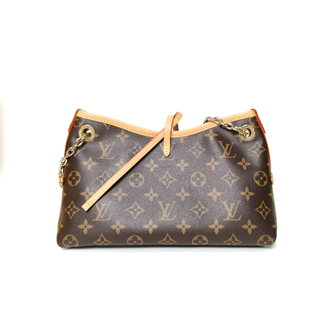 99新 LouisVuitton/路易威登 【黑黑】CARRYALL BB 老花 PVC 金扣