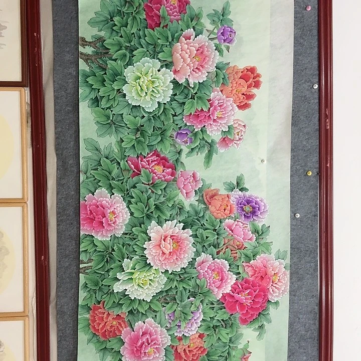 国画手绘国画国色天香