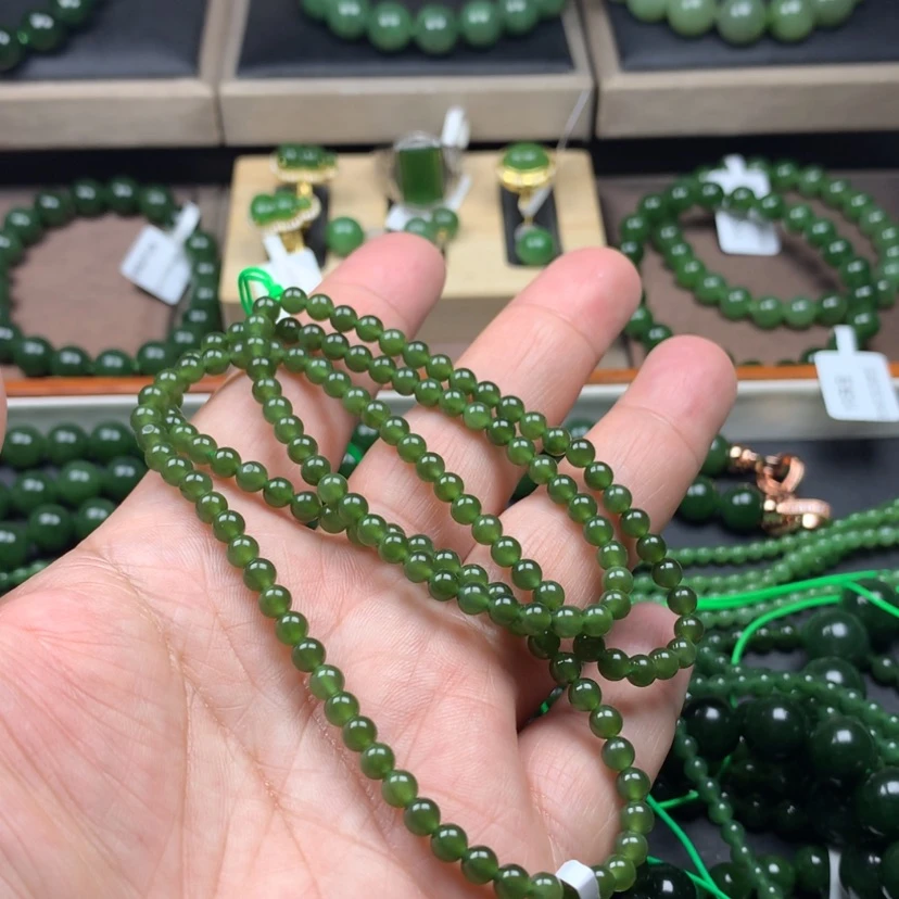 【闪购商品】和田玉（碧玉）颈饰未镶嵌魏*乖4mm