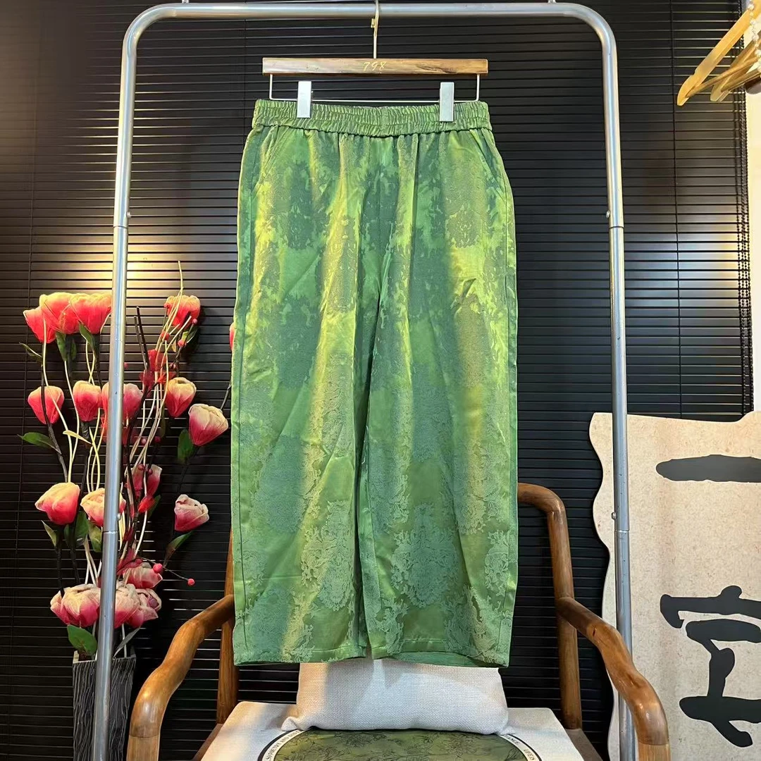 猫家YZM大码国风高端重磅国风提花裤子