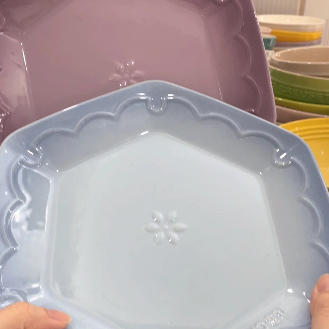 瓷片微瑕2个9英寸雪花盘