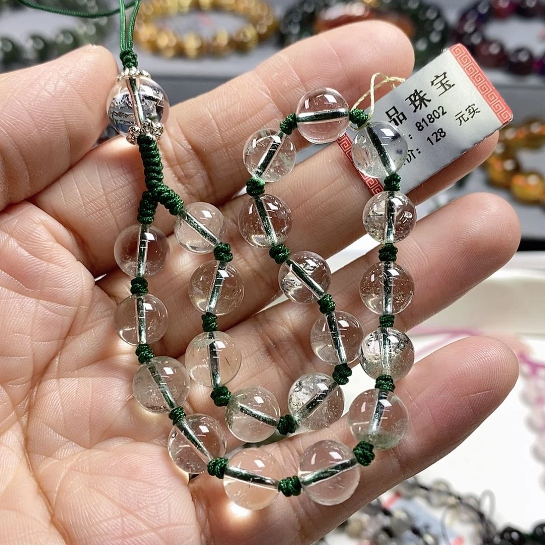 手链水晶未镶嵌绿幽灵手机链81802