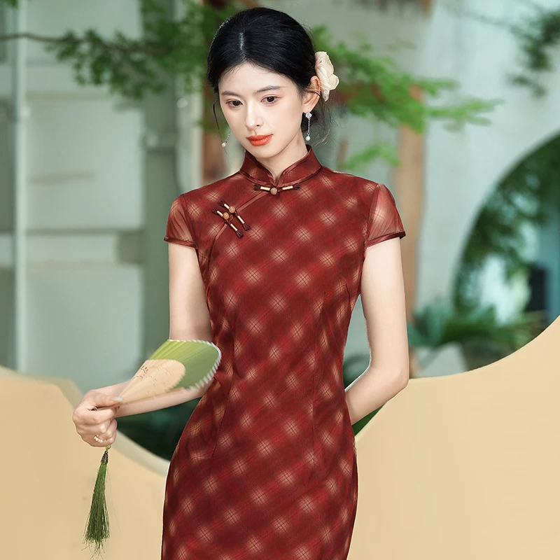 新中式旗袍高端日常可穿2025夏季国风老上海裙子素雅长款改良礼服