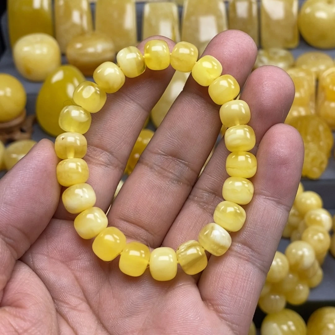 蜜蜡手串未镶嵌精**泪