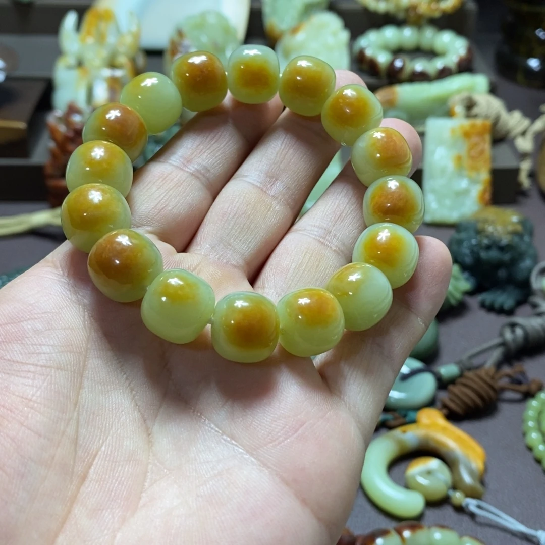 透闪石质玉未镶嵌手链14