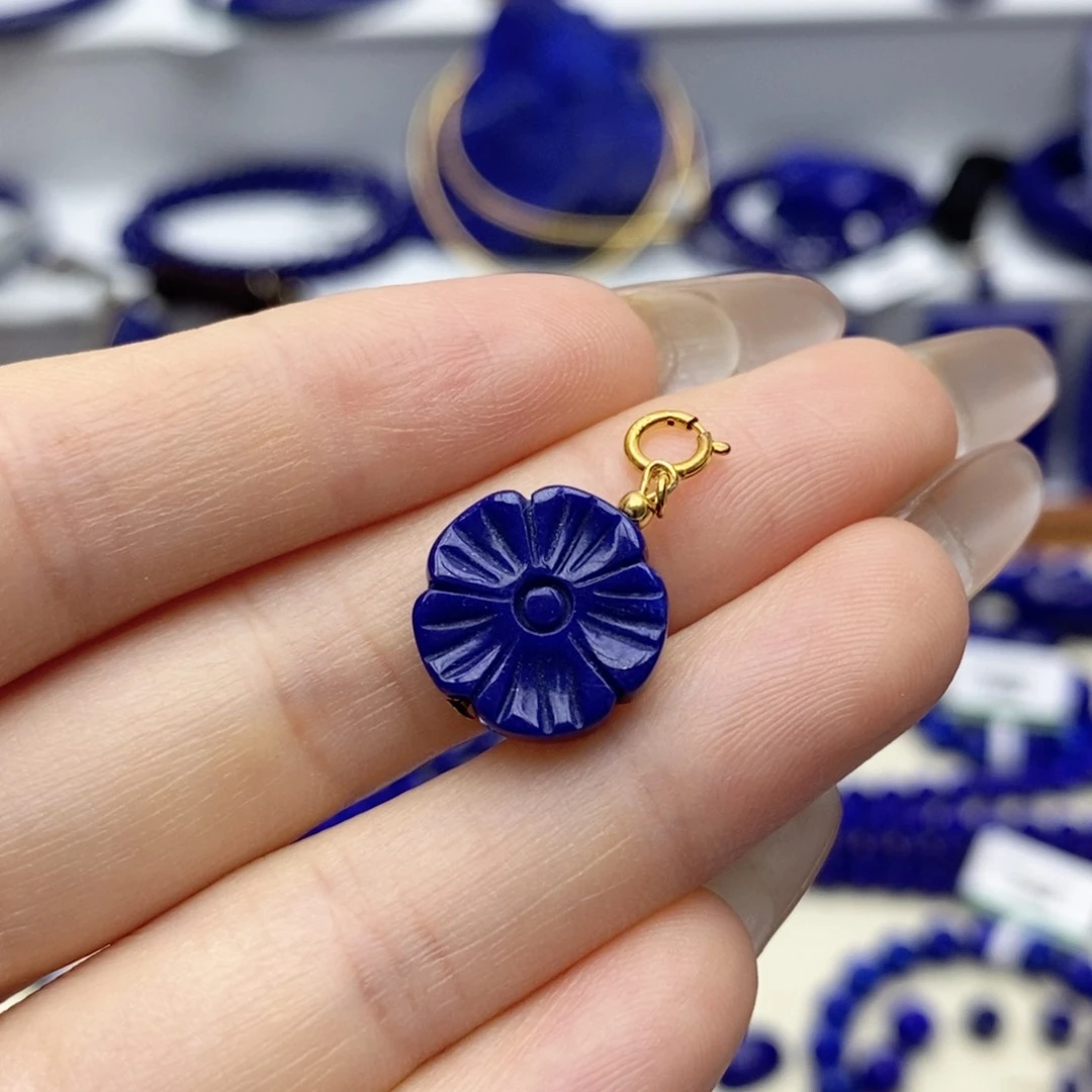 青金石银S925镀金镶嵌颈饰