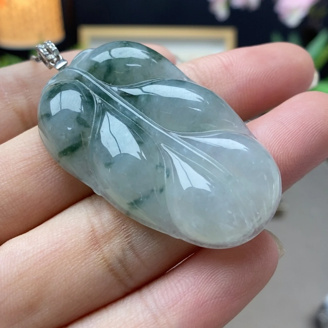 翡翠银S925镶嵌颈饰吊坠1