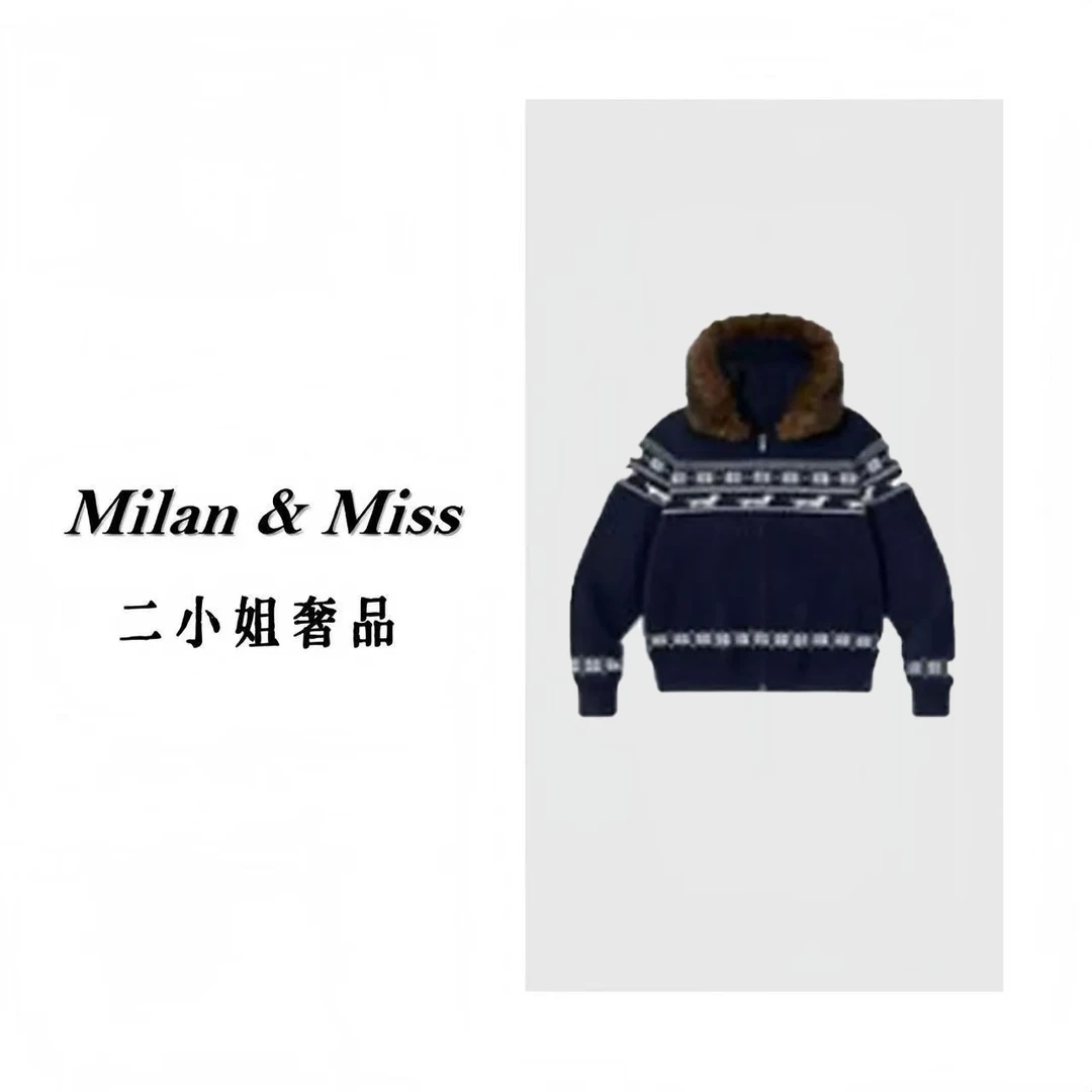 G美式复古费尔岛毛领连帽慵懒风上衣8410