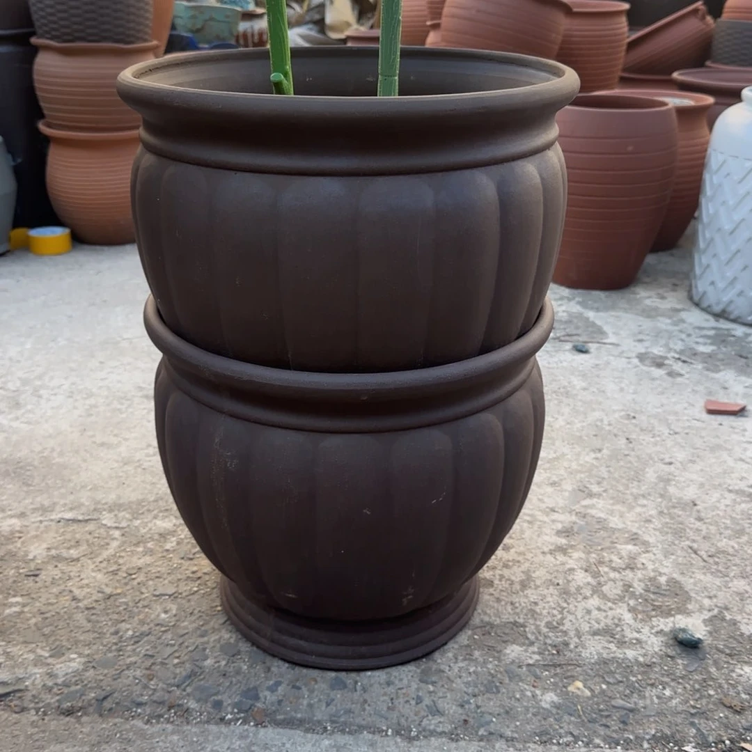 紫砂花盆口35高30宜兴紫砂微瑕底部