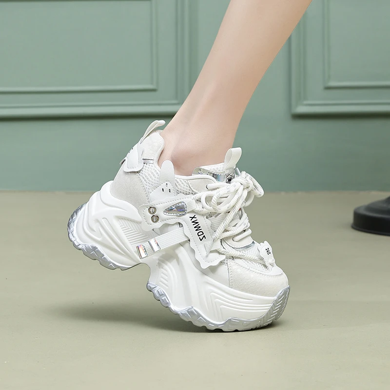 10cm超厚底老爹鞋女2025秋冬新款松糕鞋增高跟运动鞋女显脚小个子