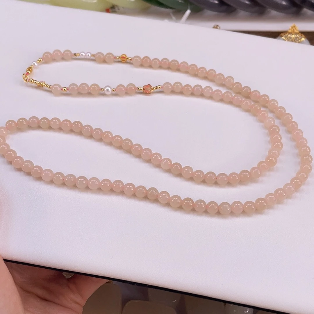 和田玉项链18K金镶嵌