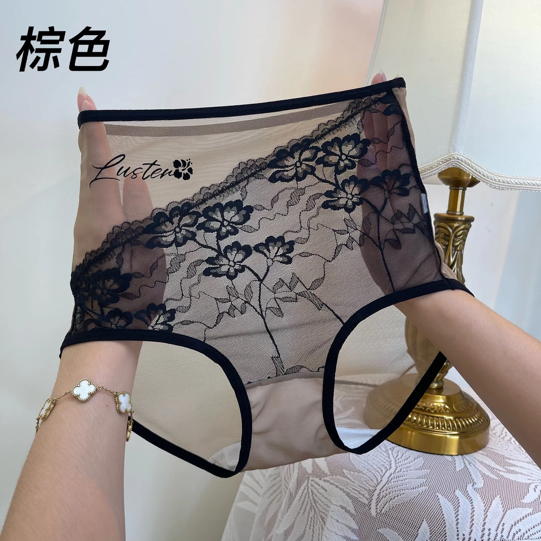 花仙子【3条装】蕾丝高腰舒适女士内裤亲肤性感裸感透气提臀6019