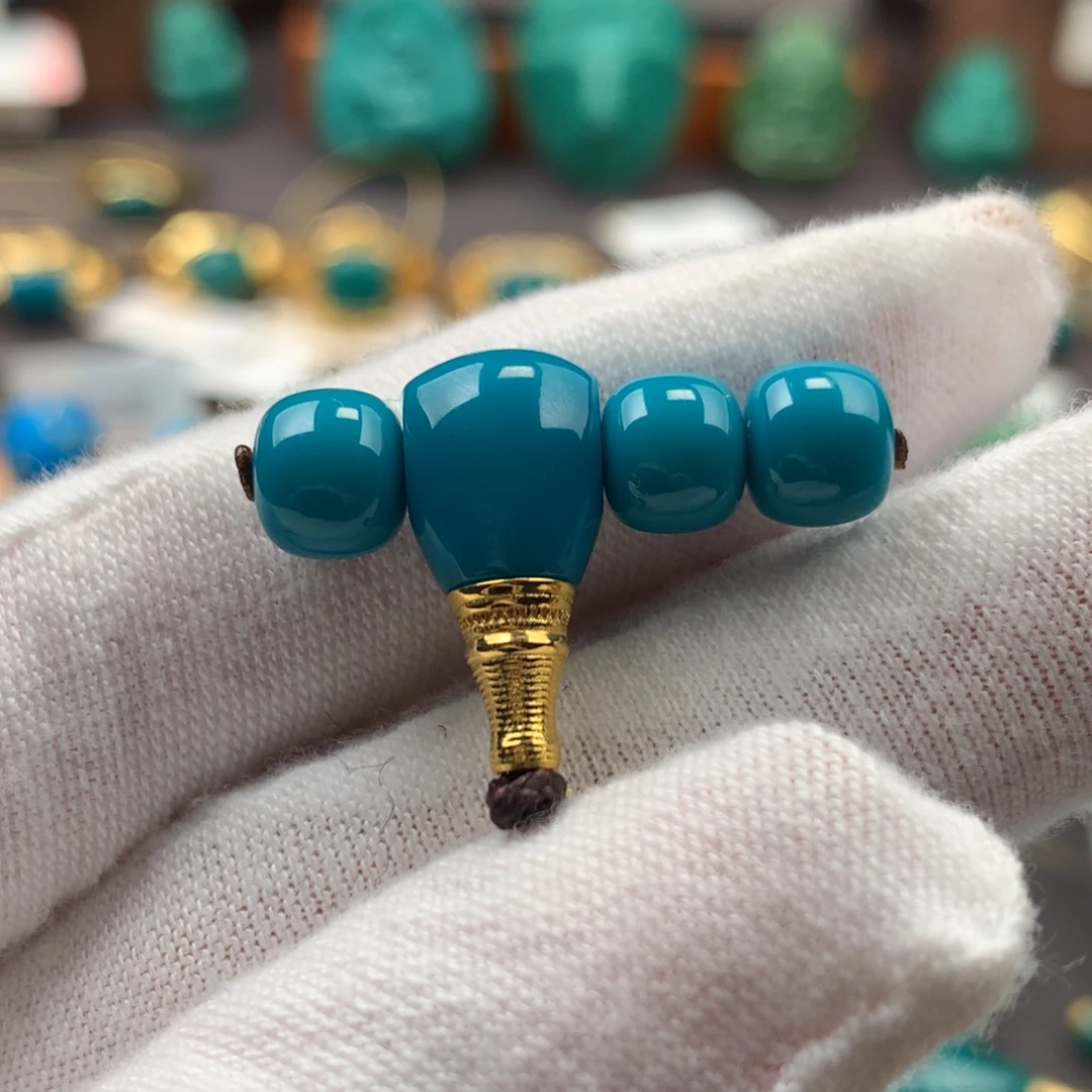 绿松石18K金镶嵌发饰