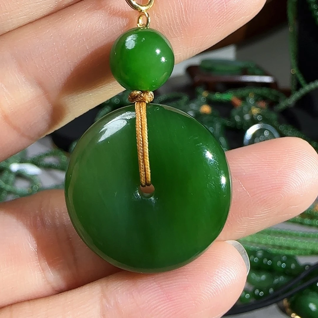 和田玉（黄玉）颈饰18K金镶嵌