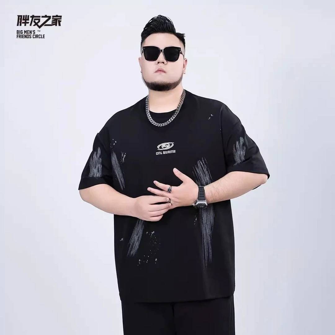 夏季男士印花短袖痞帅潮流百搭T恤运动上衣薄款加宽加大PC520805