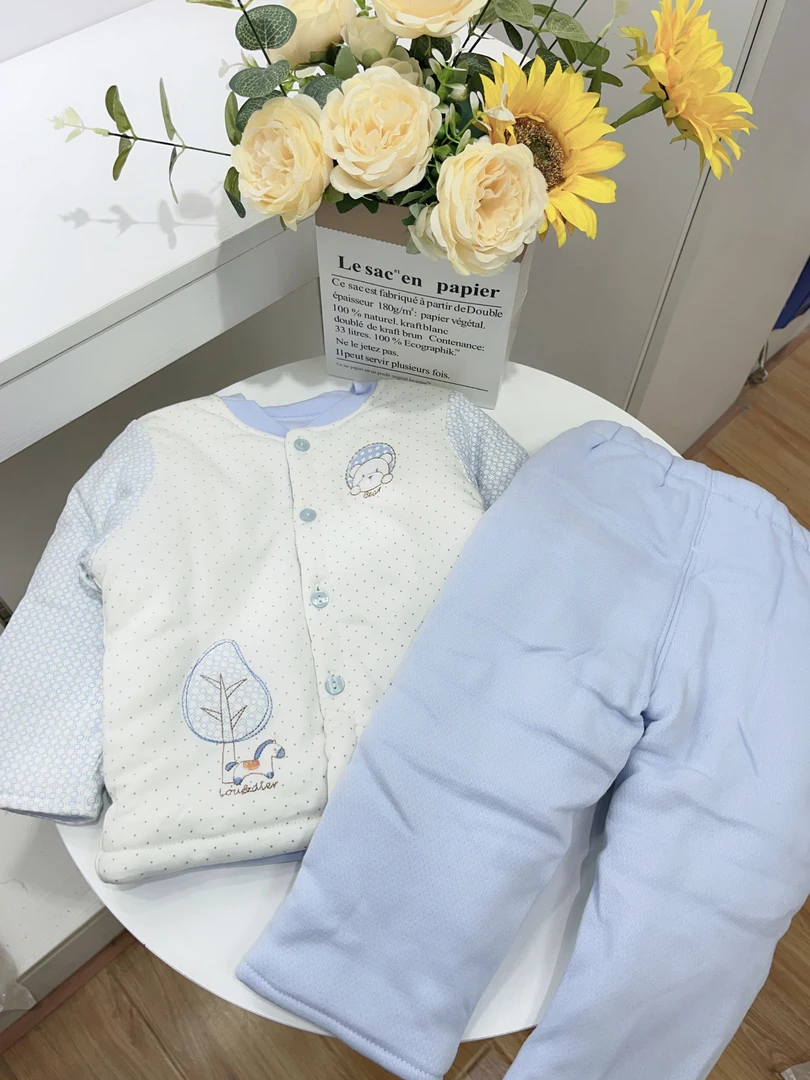 婴儿棉服套装立领开衫