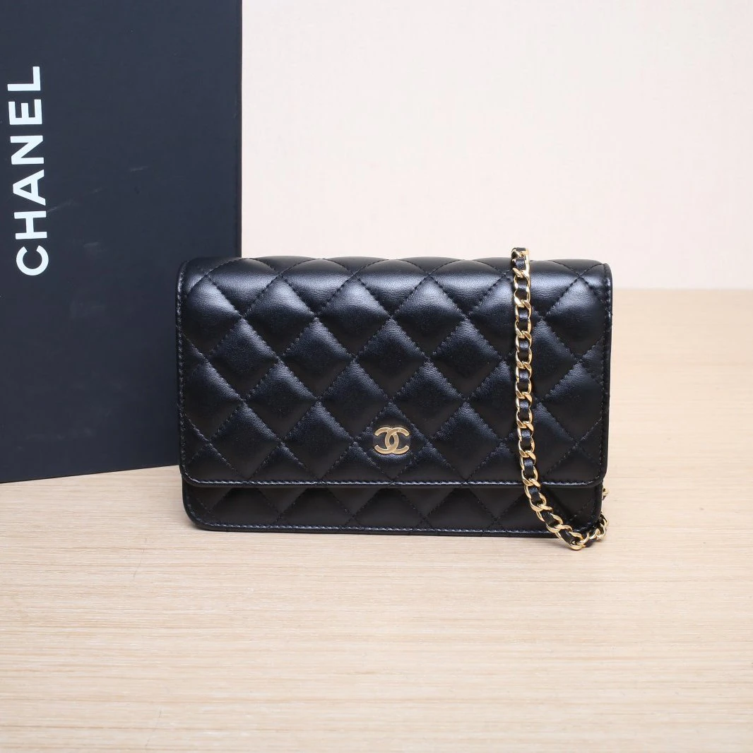 99新 Chanel/香奈儿 【娇】CF斜挎包 19cm 黑色 28开P215969192