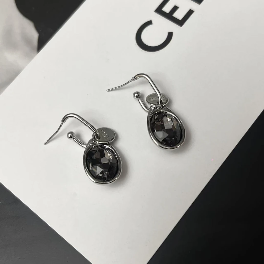 合金锆石耳饰 SITUOO饰图小众设计款“黑石榴”气质轻奢复古耳饰