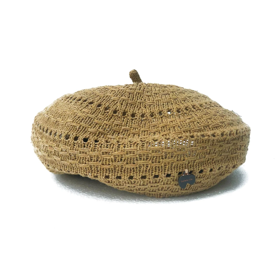 SHELLE ARTISTE 25春夏季镂空贝雷帽透气薄款显脸小百搭画家帽女