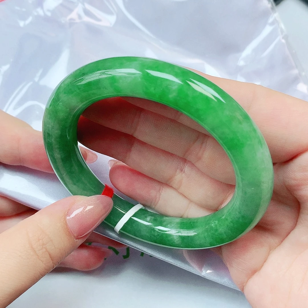 哪***吒翡翠未镶嵌手镯天然缅甸翡翠A货368