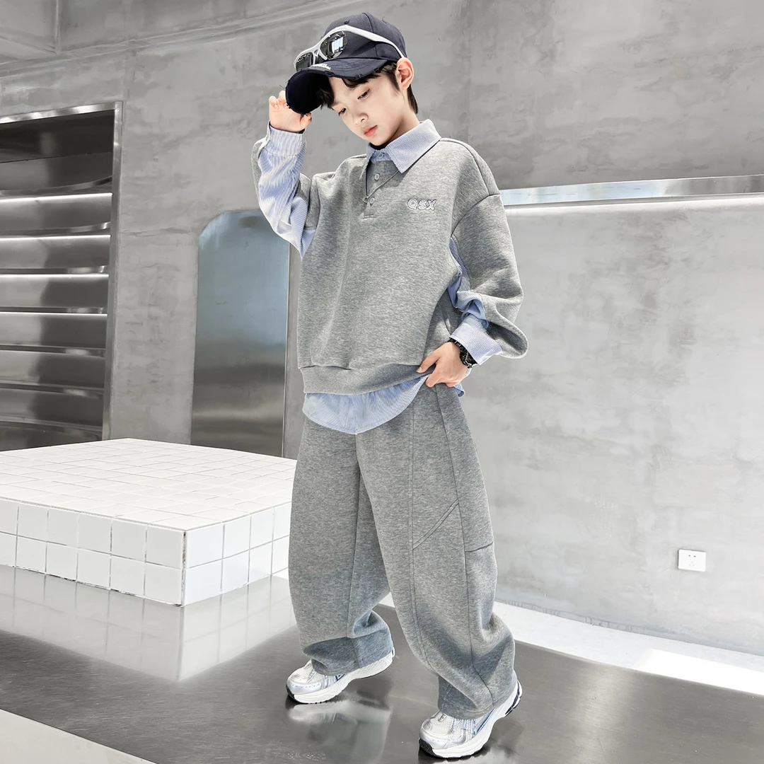 儿童装男童套装秋装2025新款中大童春秋款秋季衣服休闲卫衣男孩潮