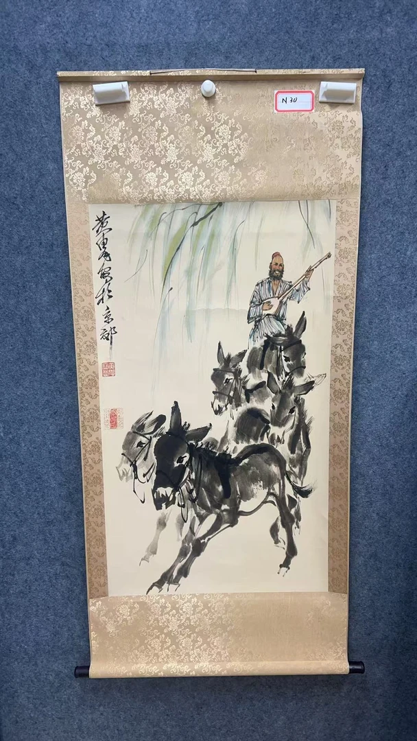 n30赶驴图-玄关画高端艺术品书画