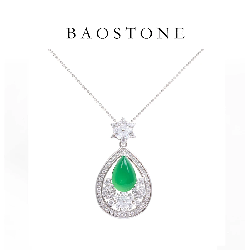 水滴项链女时尚气质满钻豪镶吊坠秋冬款T400