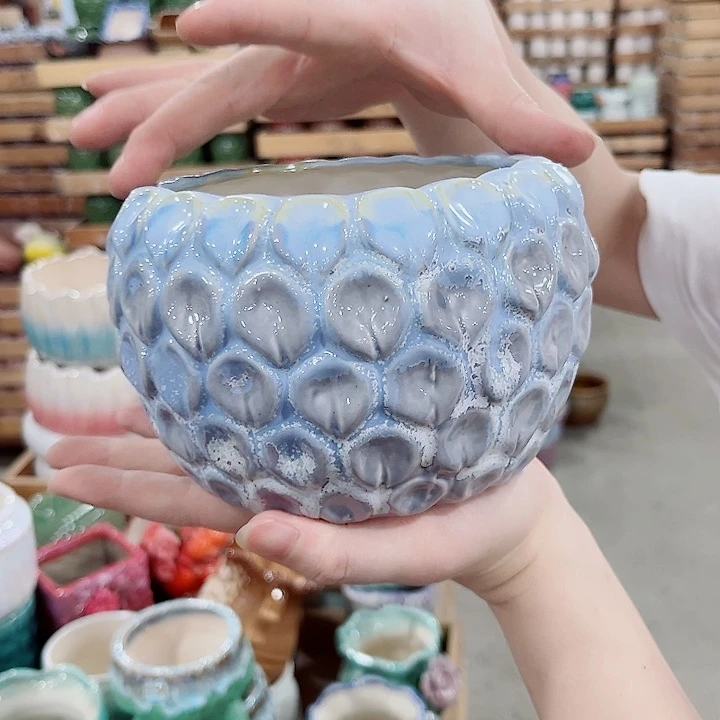 有孔.凑单10元陶瓷花盆发货！