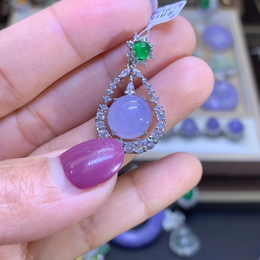 翡翠颈饰银S925镶嵌翡翠