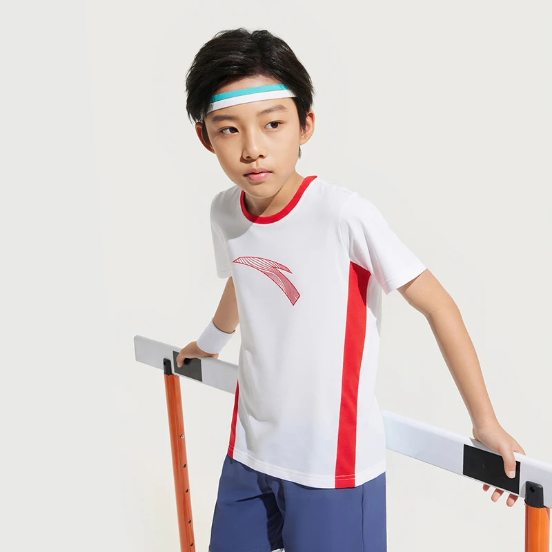 【安踏儿童】针织短袖衫2025夏季透气舒适亲肤运动短袖A372427102