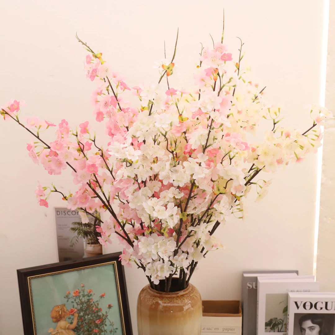 樱花仿真花束桃花梅花假花绢花插花客厅装饰轻奢高端婚礼布置婚庆