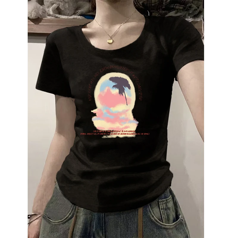 【T恤系列】海岛印象高级款 正肩短袖T恤显瘦修身短款