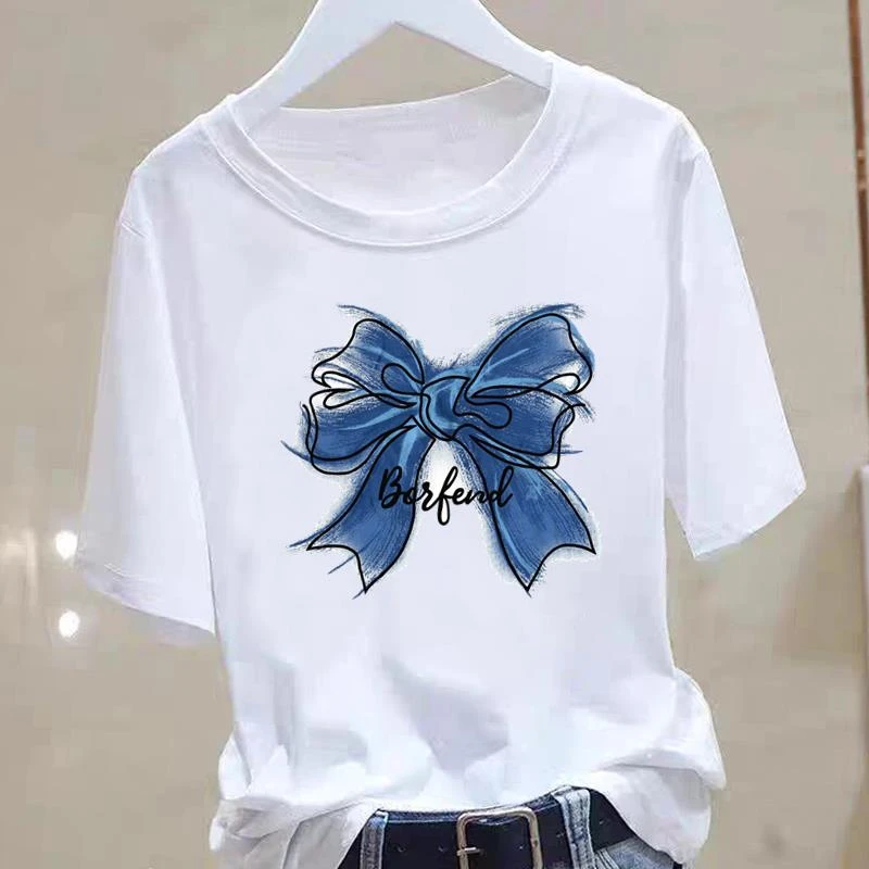 韩版休闲印花可爱流行网红女夏季通勤外穿圆领洋气insT恤短袖T恤