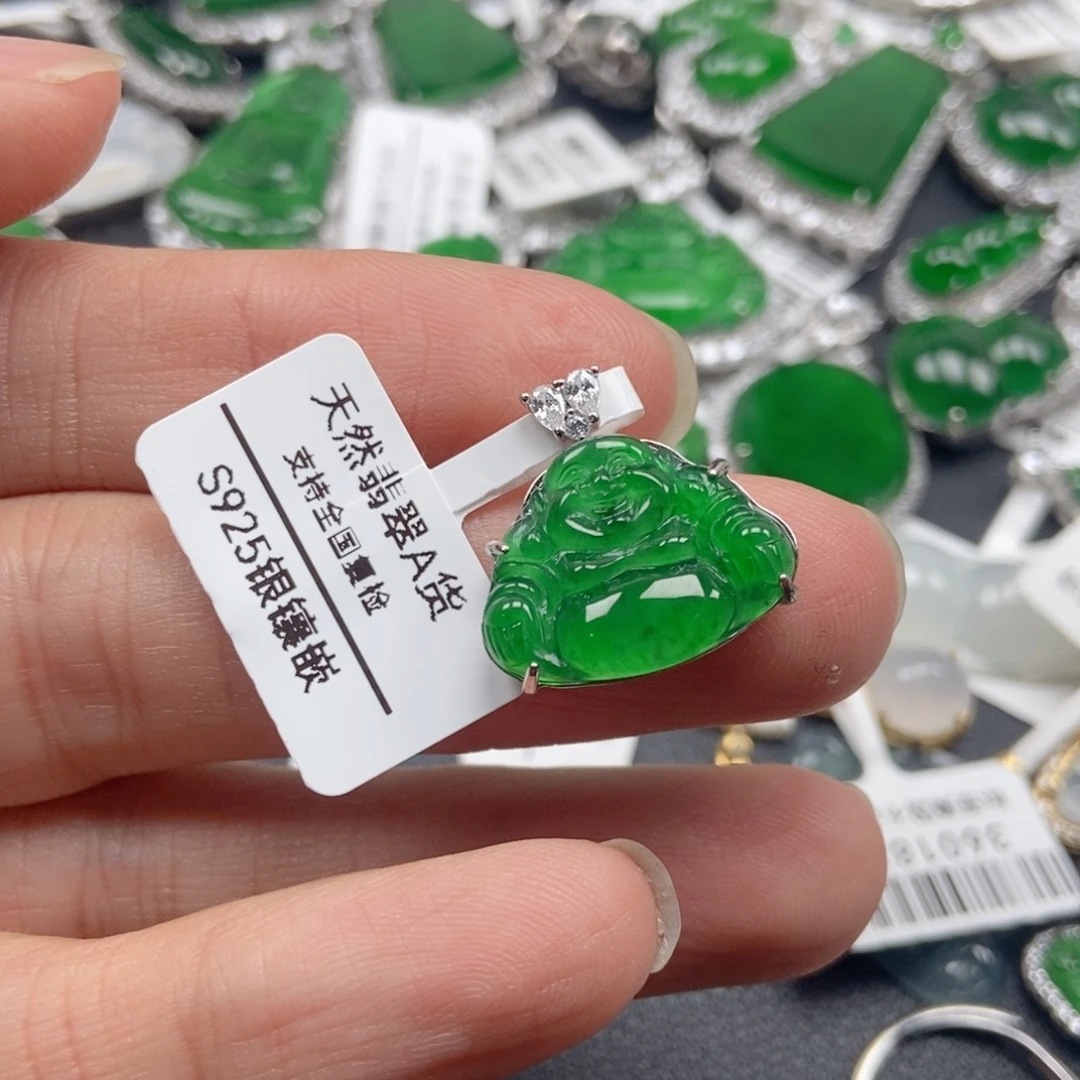 翡翠银S925镶嵌颈饰