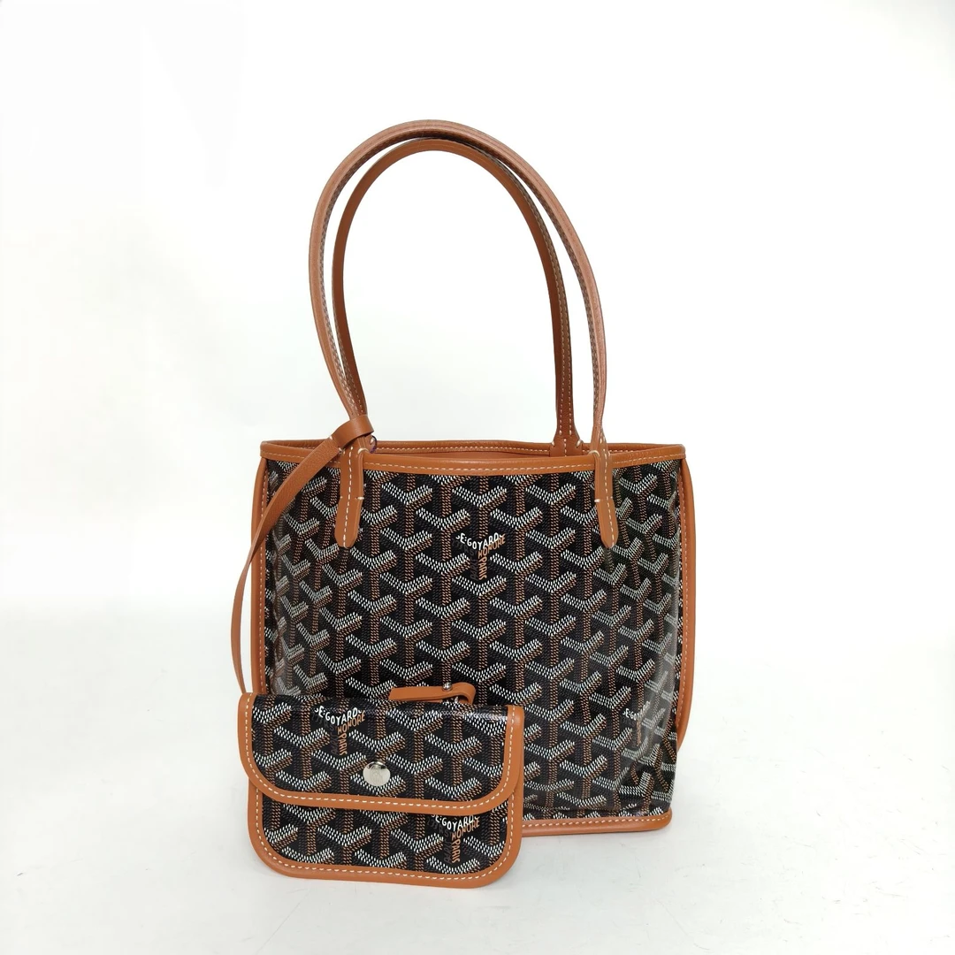 99新 Goyard 【双双】Anjou 双面购物袋 Mini 20 金棕色