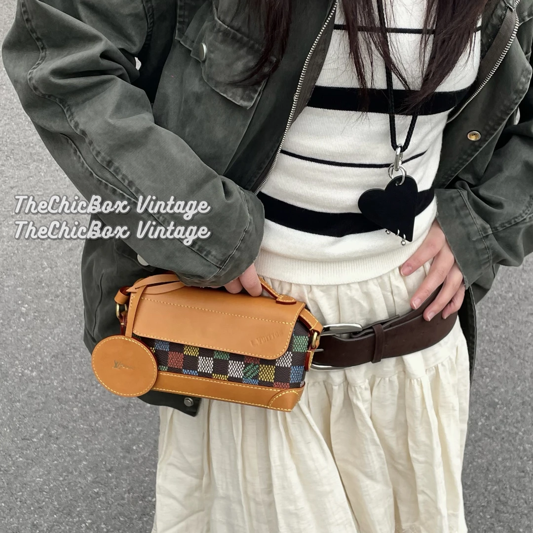 全新未使用 LouisVuitton/路易威登 只盒/最新Damier彩色棋盘格包