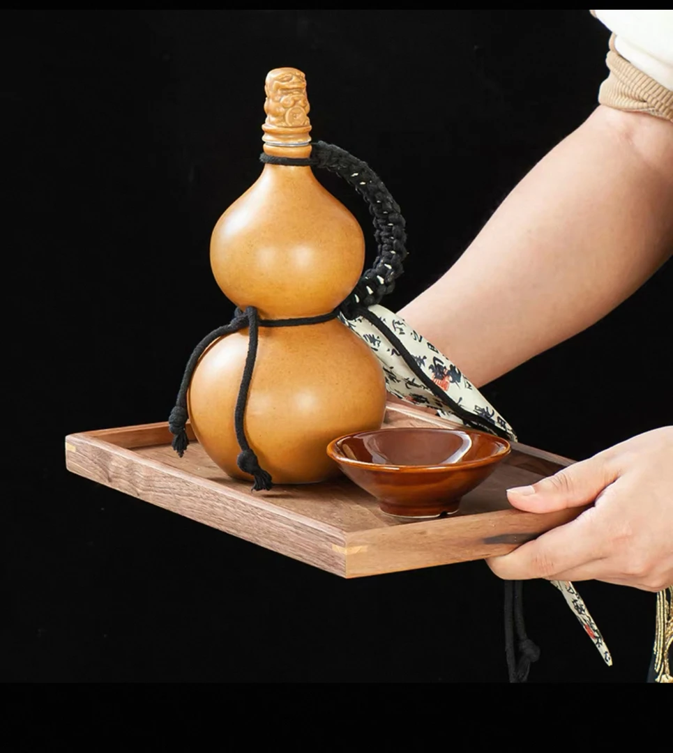 创意葫芦酒瓶陶瓷瓶茶饮瓶果酒瓶网红葫芦酒瓶