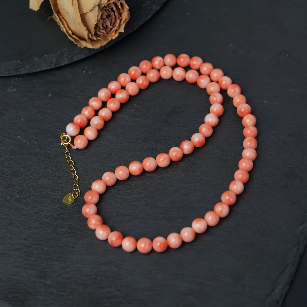 【美祈专属】莫莫珊瑚圆珠项链-G6077ZZ-30-多样性发一