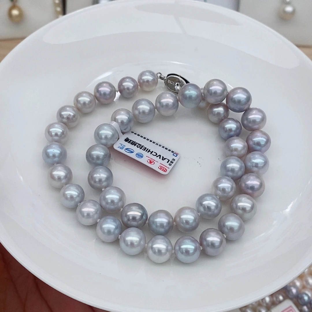 淡水珍珠颈饰银S925镶嵌无核10-11