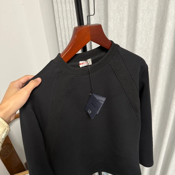 长袖套头衫耐磨卫衣水洗拼接百搭落肩袖运动户外圆领